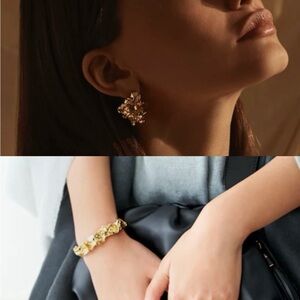 NWT Amber Sceats Reese 24k gold plated earrings, and Emery bracelet